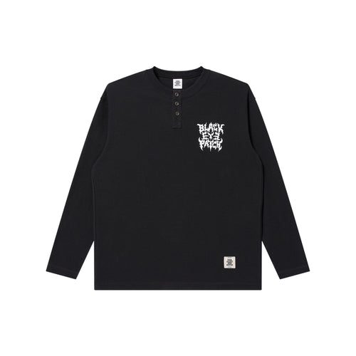 TRAP METAL LOGO HENLEY NECK L/S TEE