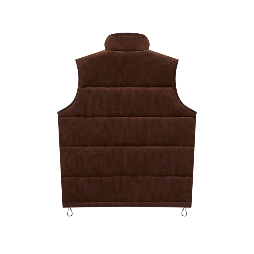 OE LOGO CORDUROY PUFFER VEST