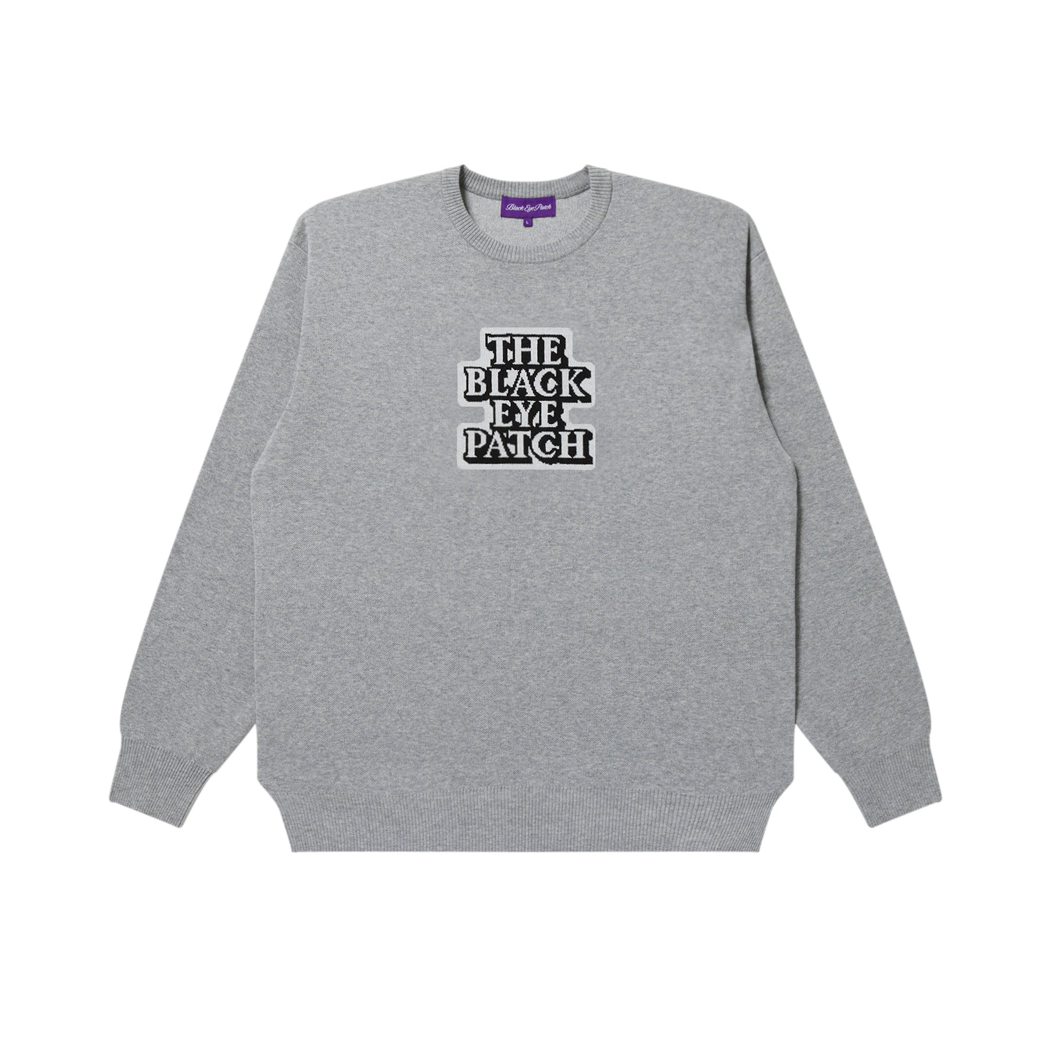 Black Eye Patch OG LABEL KNIT SWEATER GRAY ブラックアイパッチの