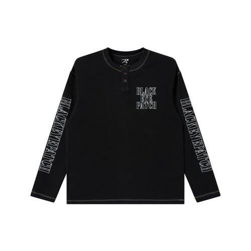 STENCIL LOGO HENLEY NECK L/S TEE