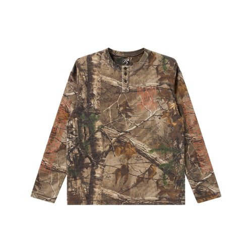 STENCIL LOGO HENLEY NECK L/S TEE