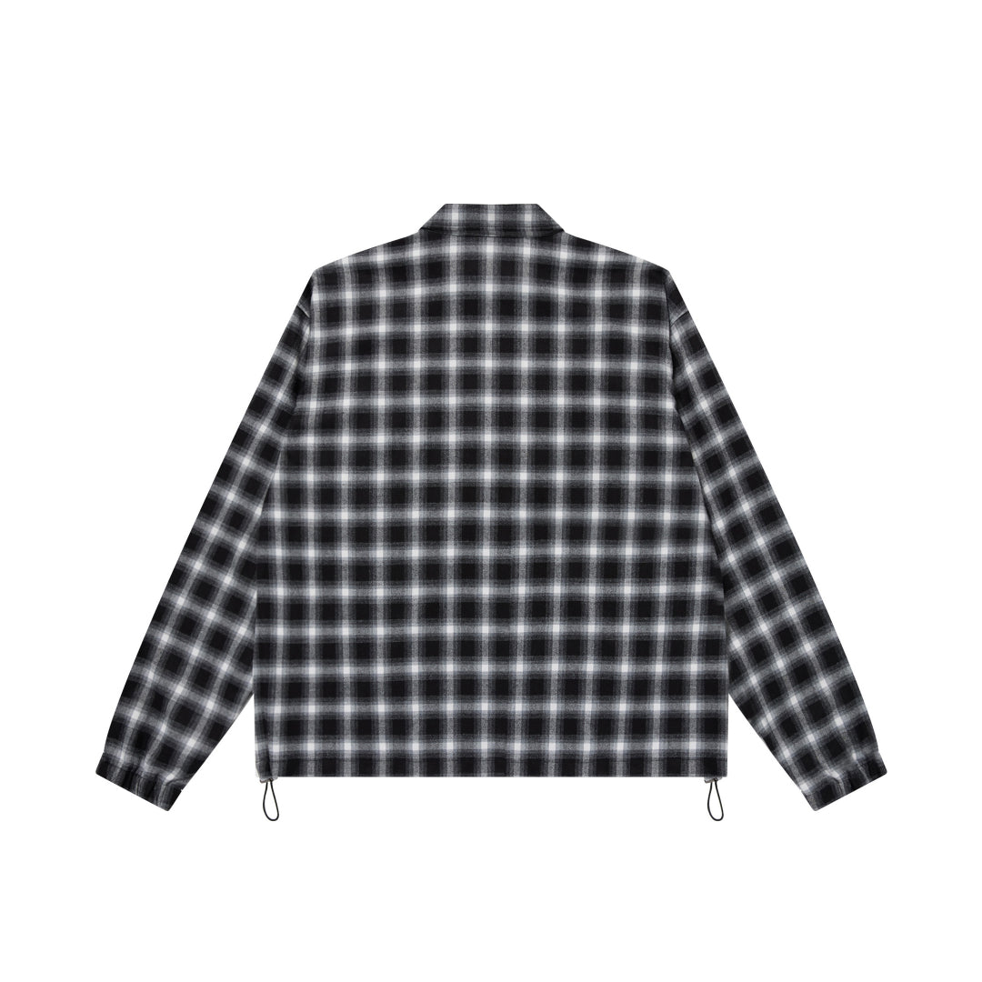 COLLARED HALF ZIP FLANNEL PULLOVER