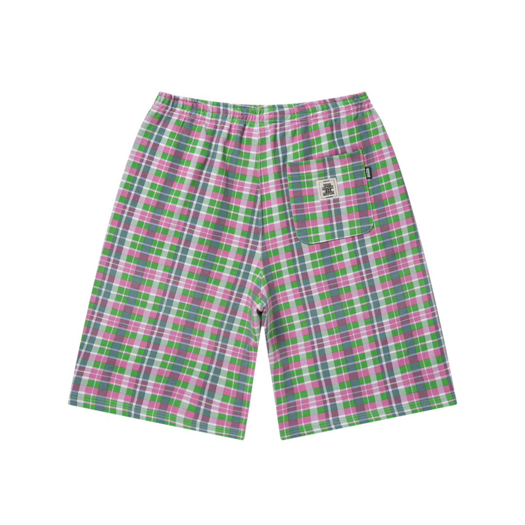 BIG B CHECKED BAGGY SWEAT SHORTS