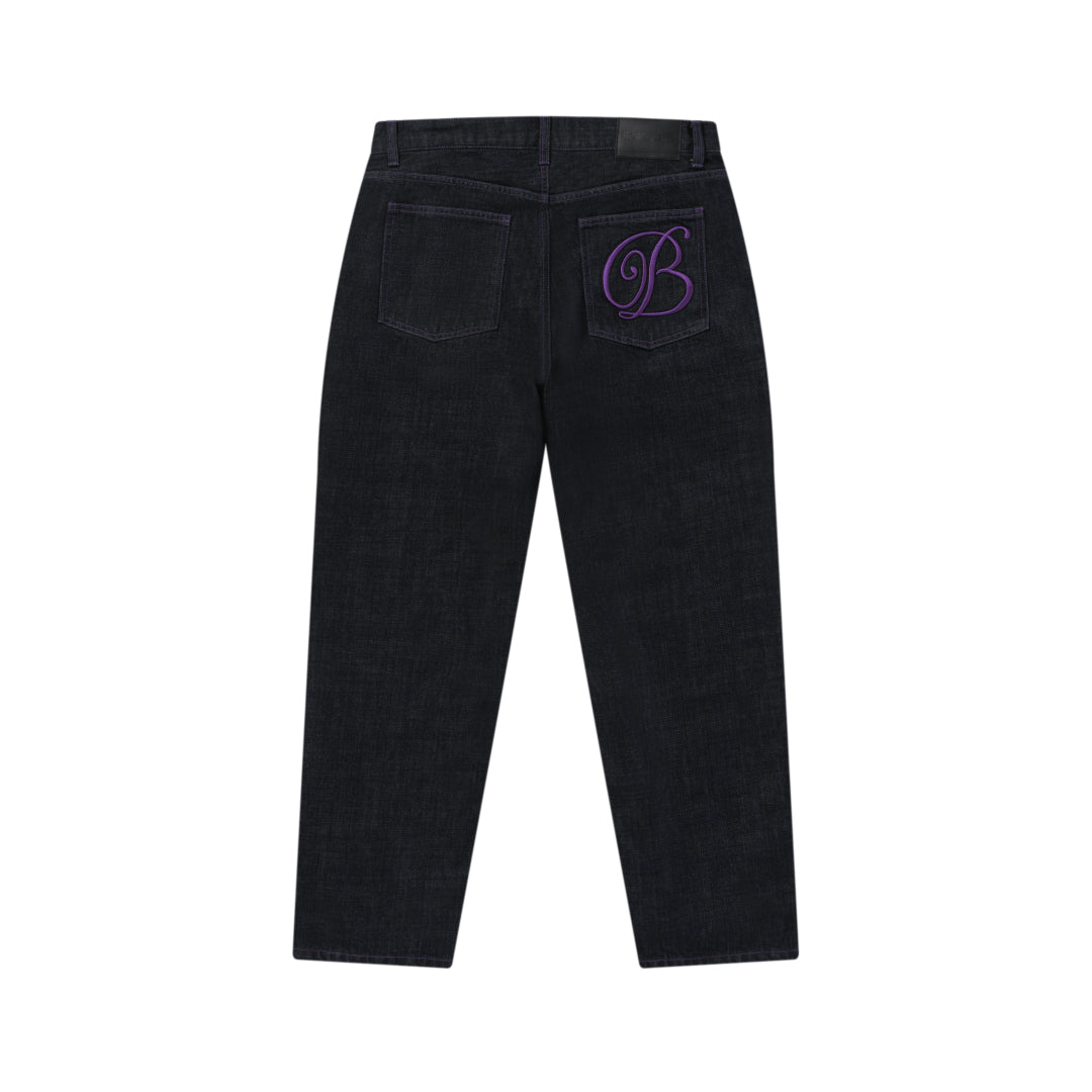 B EMBLEM DENIM PANTS