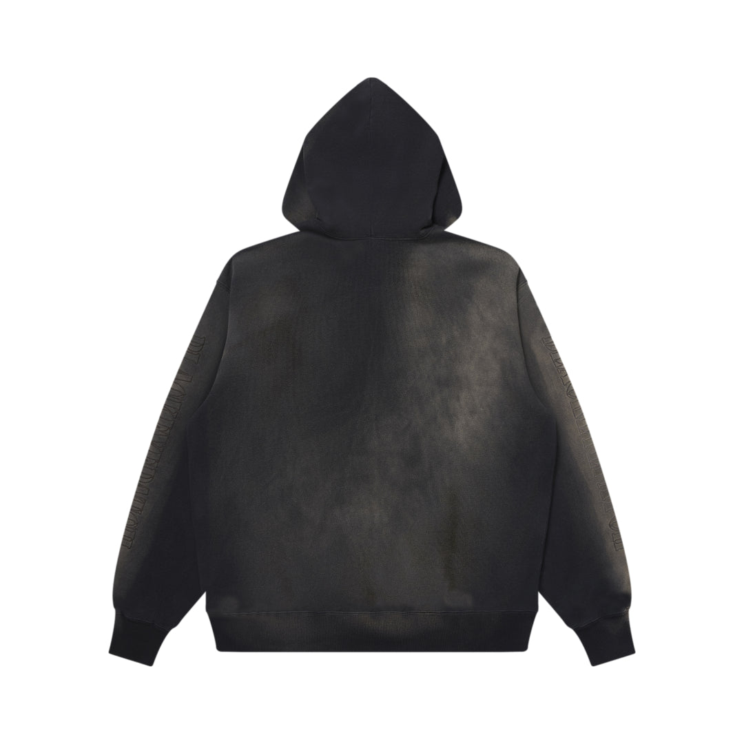 STENCIL LOGO EMBROIDERED FADED HOODIE