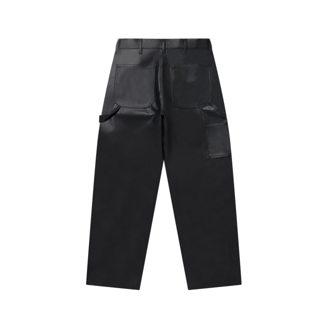 FAUX LEATHER EXTRA BAGGY DOUBLE KNEE PANTS