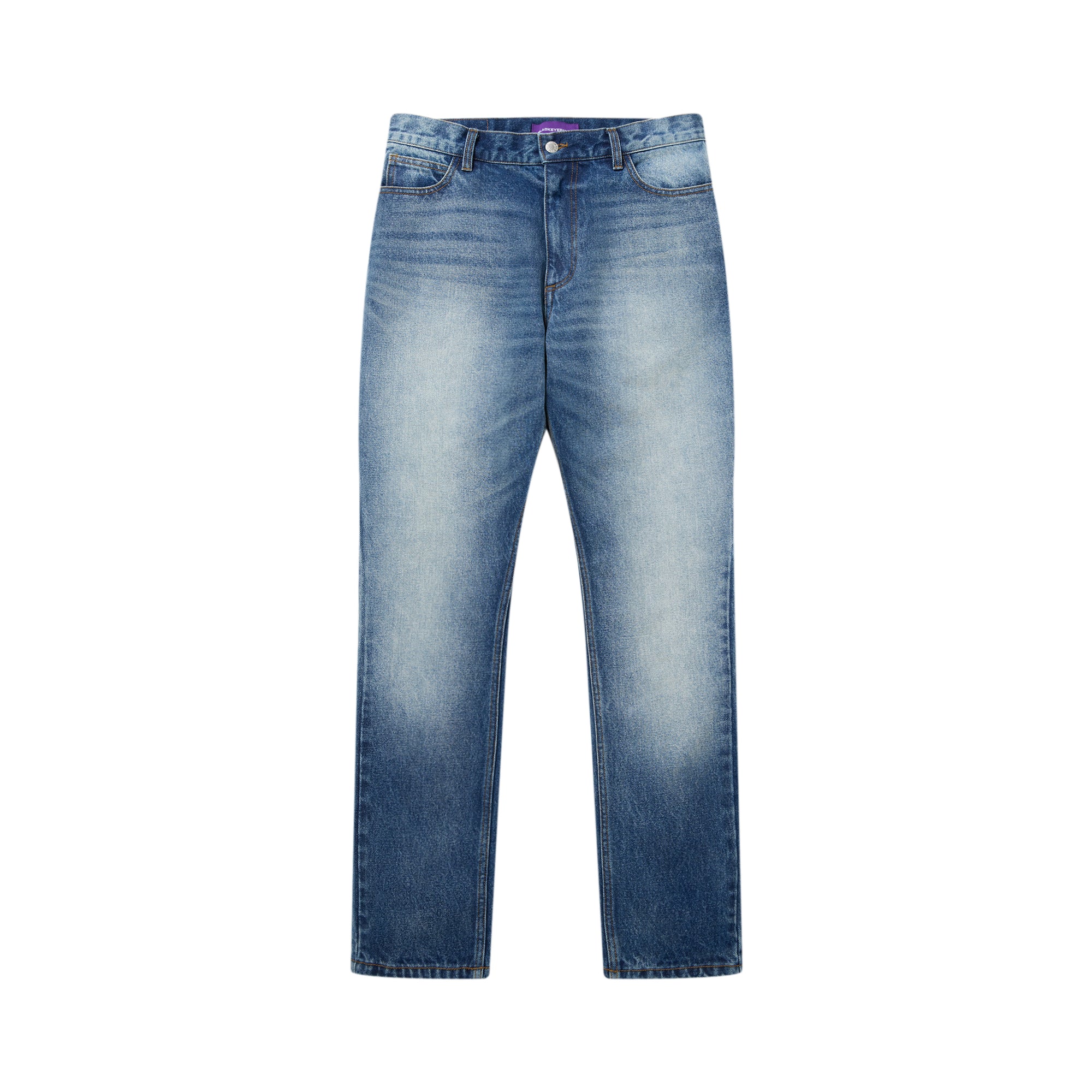 B EMBLEM SLIM FIT JEANS