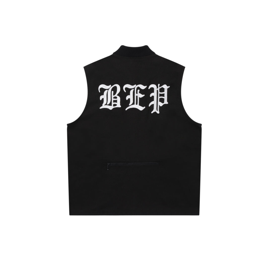 3 LETTER OE WASHED BIKER VEST