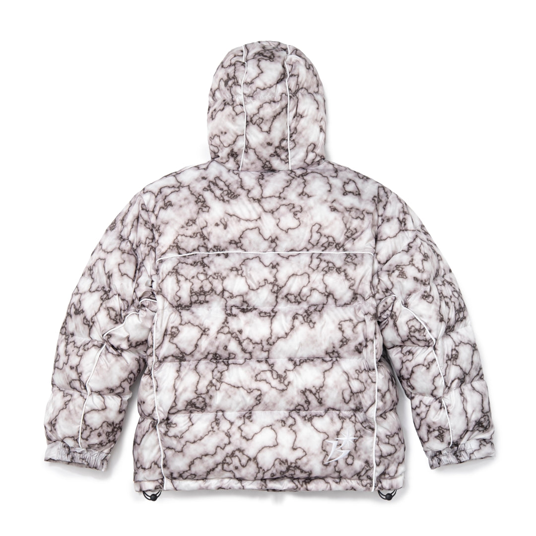 B Logo Hooded Down Jacket