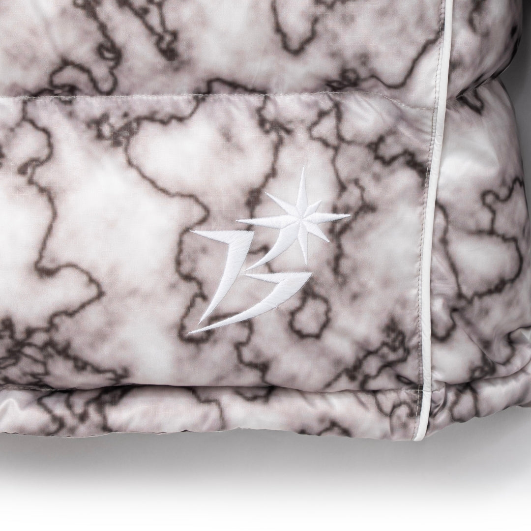 B Logo Hooded Down Jacket