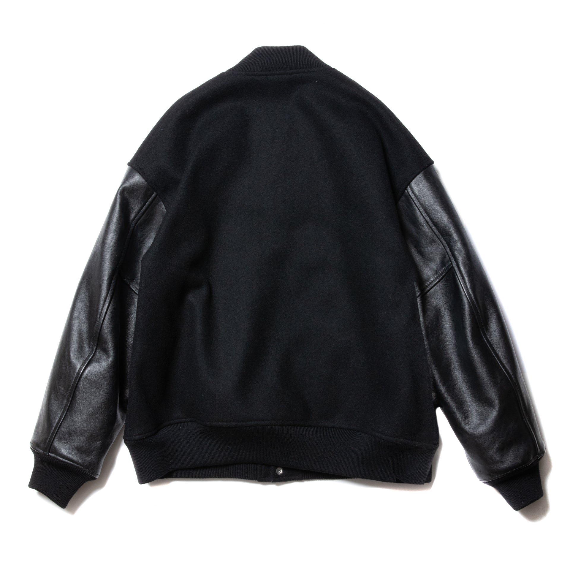 COOTIE Wool Melton Error Fit Stadium Jacket (Black×Black