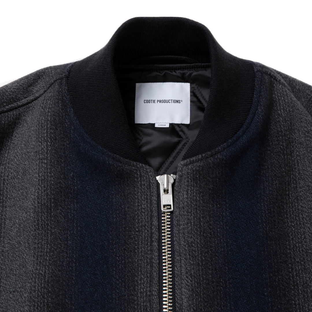 Ombre Stripe Wool Bomber Jacket