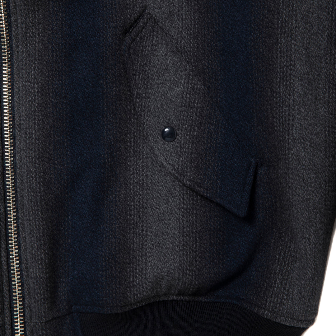 Ombre Stripe Wool Bomber Jacket