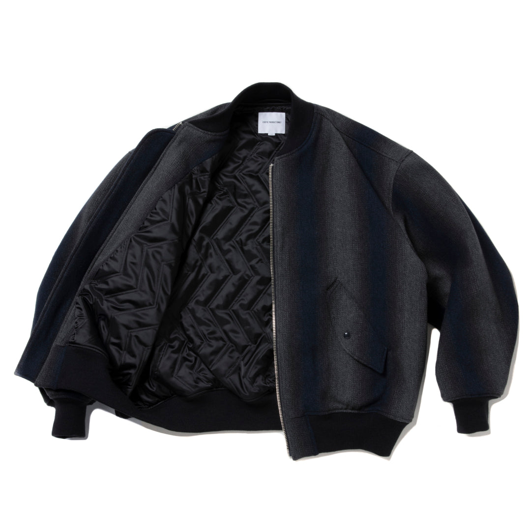 Ombre Stripe Wool Bomber Jacket