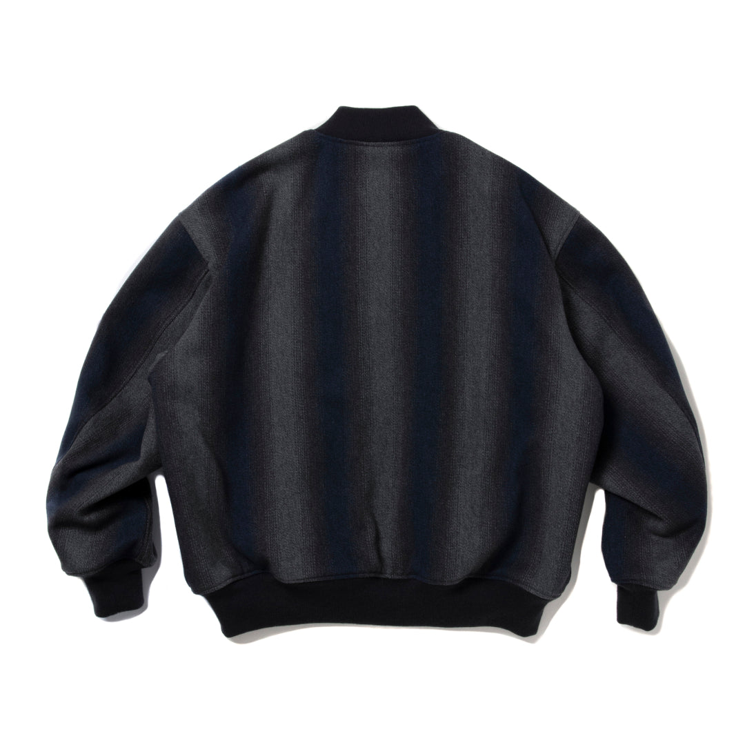 Ombre Stripe Wool Bomber Jacket