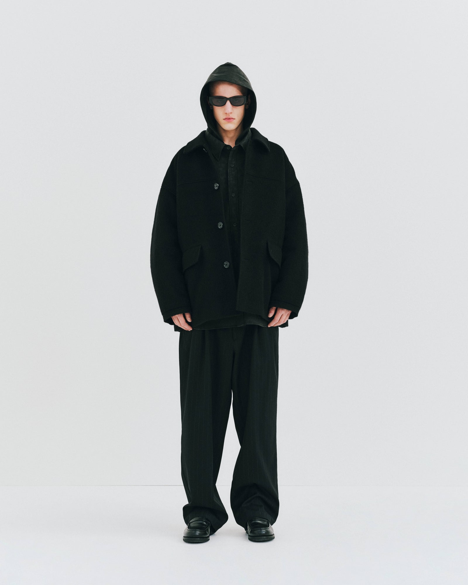 Wool Gabardine 2 Tuck Easy Trousers
