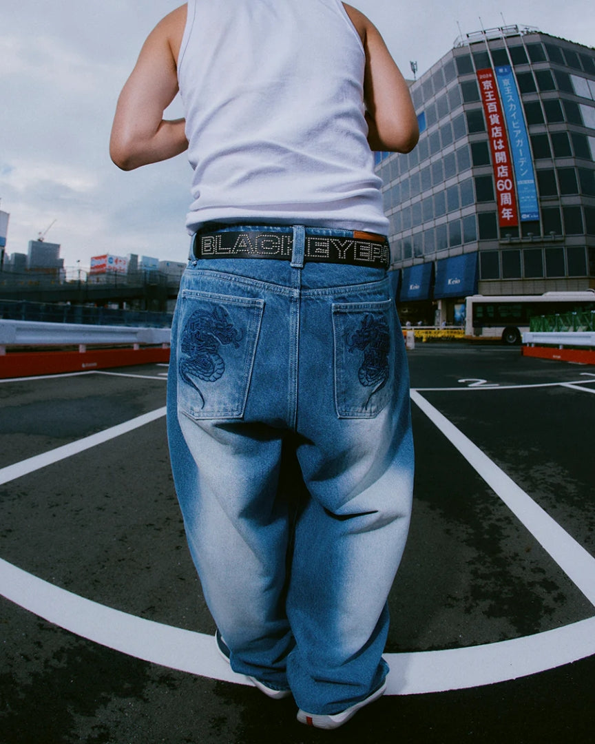 Black Eye Patch DRAGONS EXTRA BAGGY JEANS ブラックアイパッチ