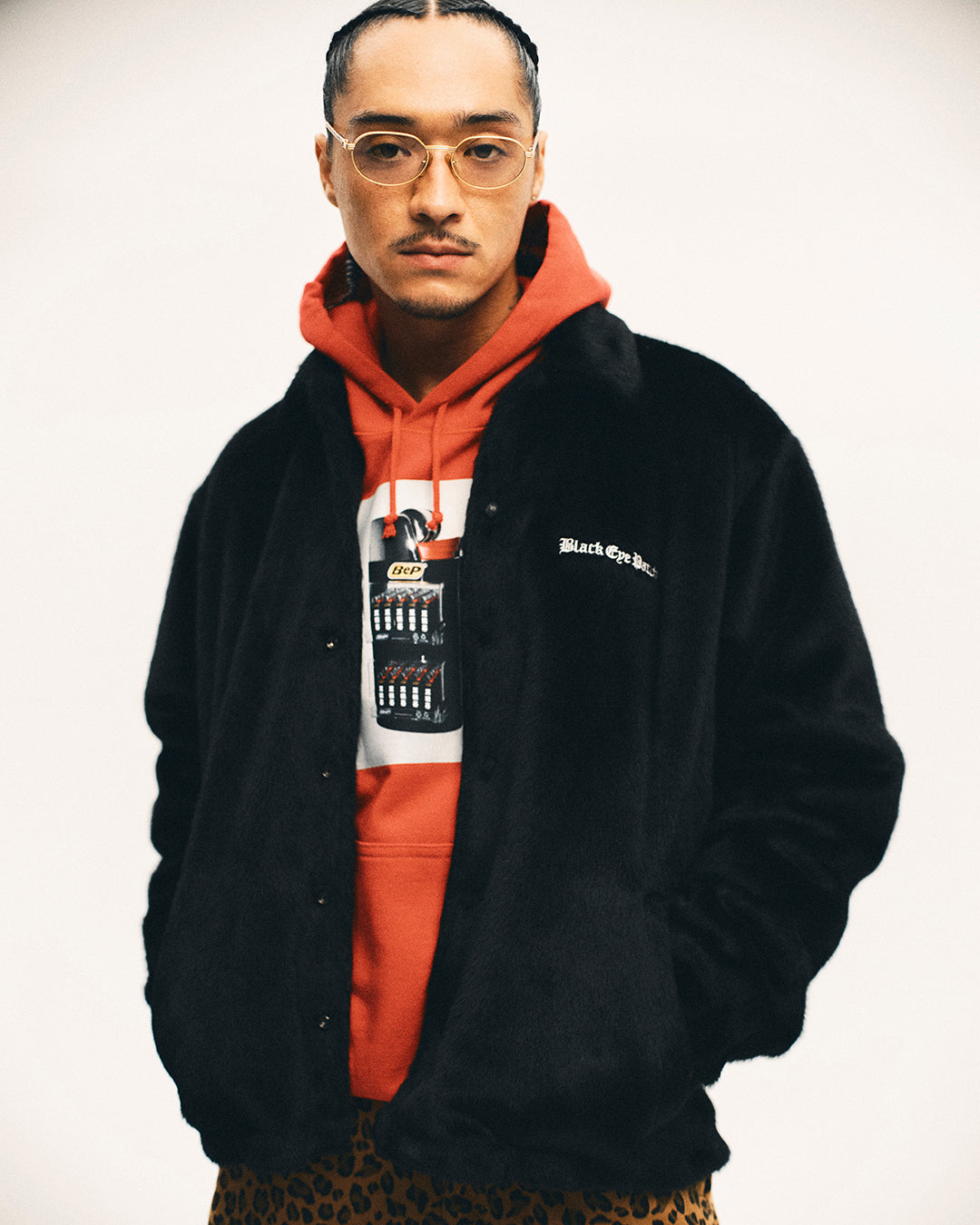 OE LOGO FAUX FUR COACH JACKET