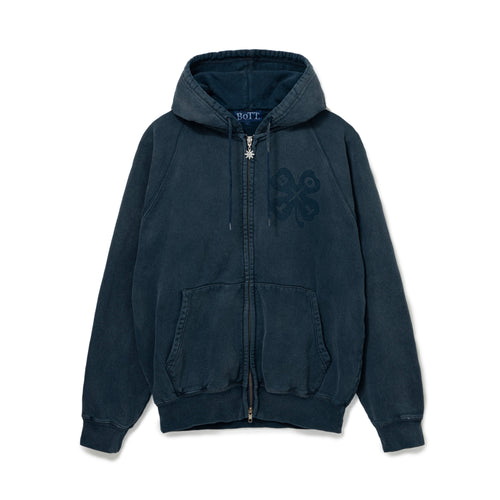 Washed Lucky Logo Zip Hoodie