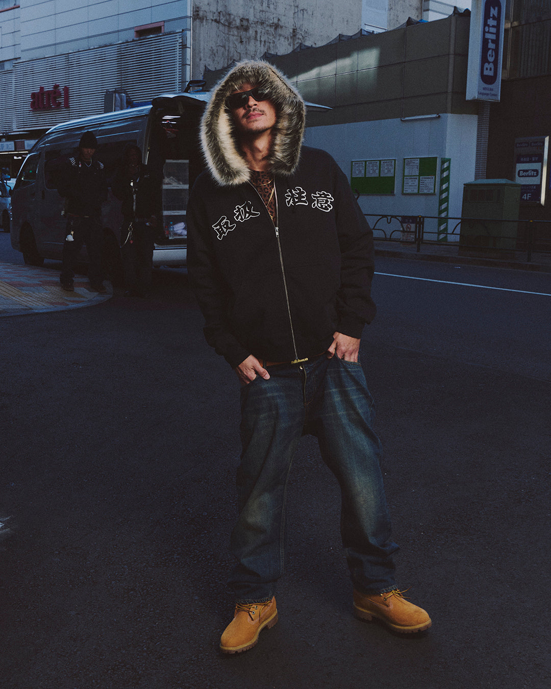 FAUX FUR HOODED HWC ZIP HOODIE