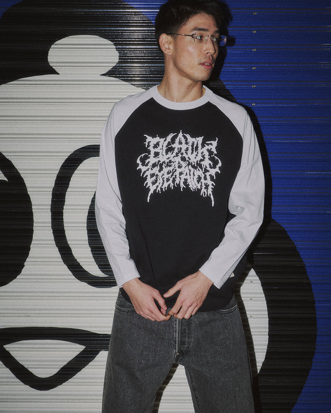 GRINDCORE LOGO RAGLAN L/S TEE