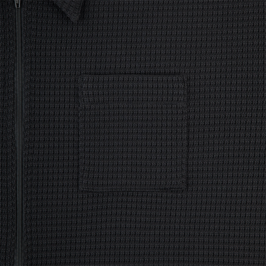 WAFFLE PE JERSEY ZIP SHIRT