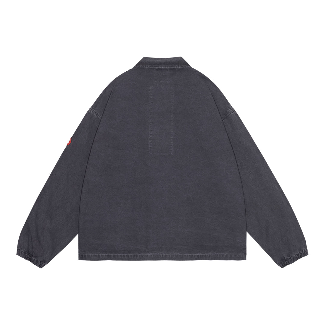 WASHED COTTON CANVAS ZIP JACKET