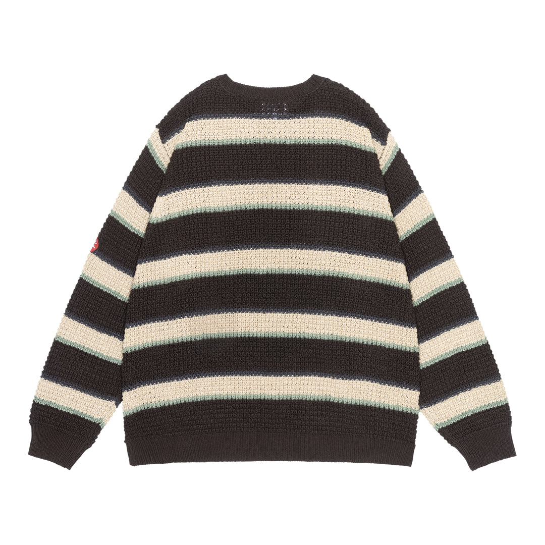 STRIPE LOOSE WAFFLE KNIT