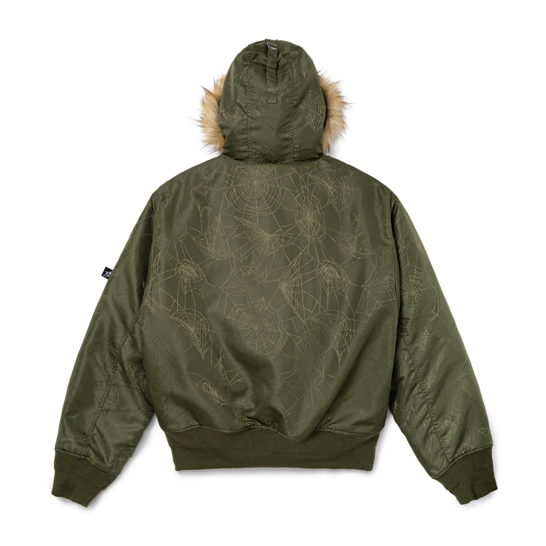 Hooded Jacquard Bomber Jacket
