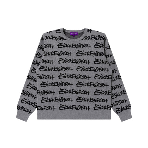 FASTHAND SCRIPT PATTERENED KNIT SWEATER