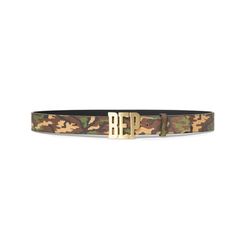 CAMOUFLAGE LEATHER LETTERS BELT