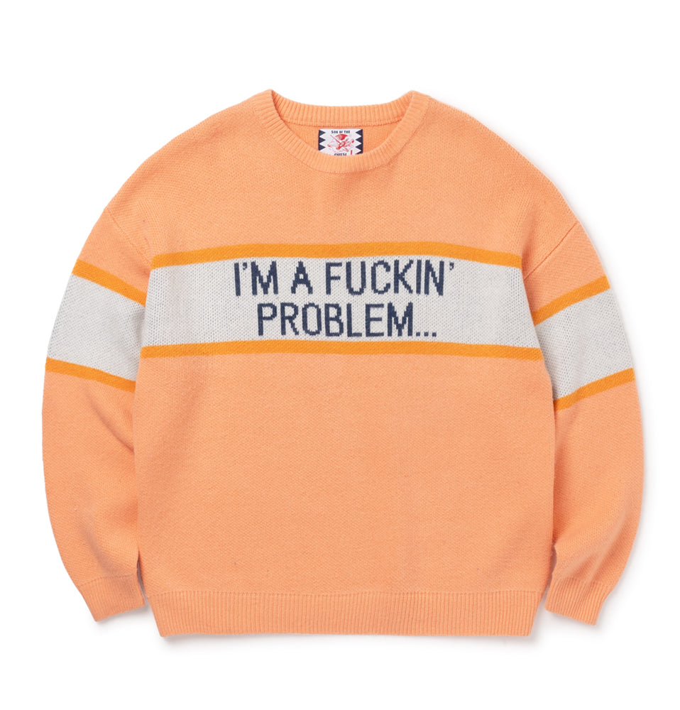 送料0円 “I'M FUCKING PROBLEM” Crew Knit(PINK) XL リール - twintusk.org