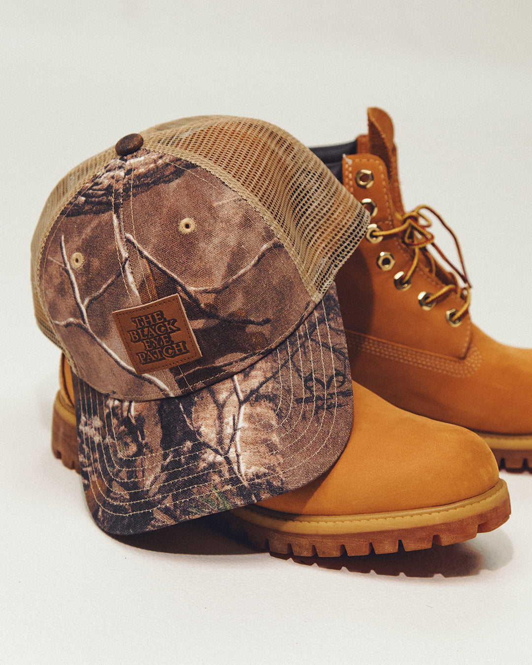 LEATHER PATCHED REAL TREE MESH CAP