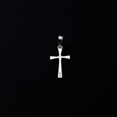 Engraved Tiny Cross Pendant (Silver)