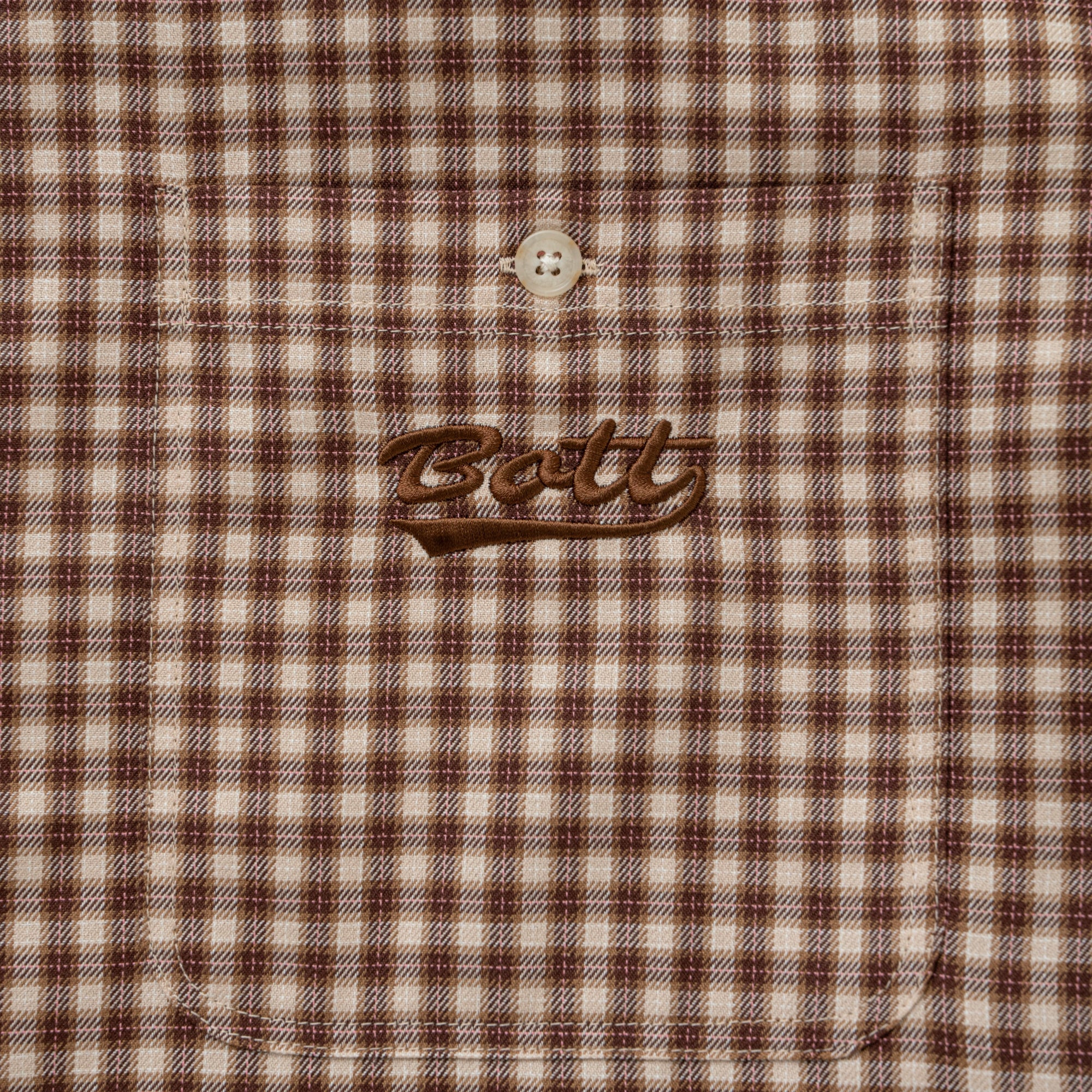BoTT Multi Check S/S Shirt (Light Brown) ボットの正規