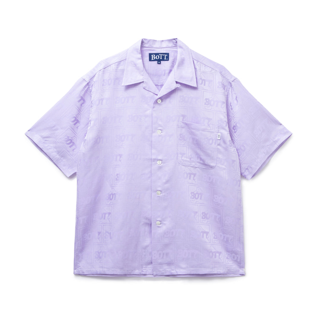 BoTT23SS Jacquard Satin S/SL Shirt (Purple) ボットの正規取り扱い