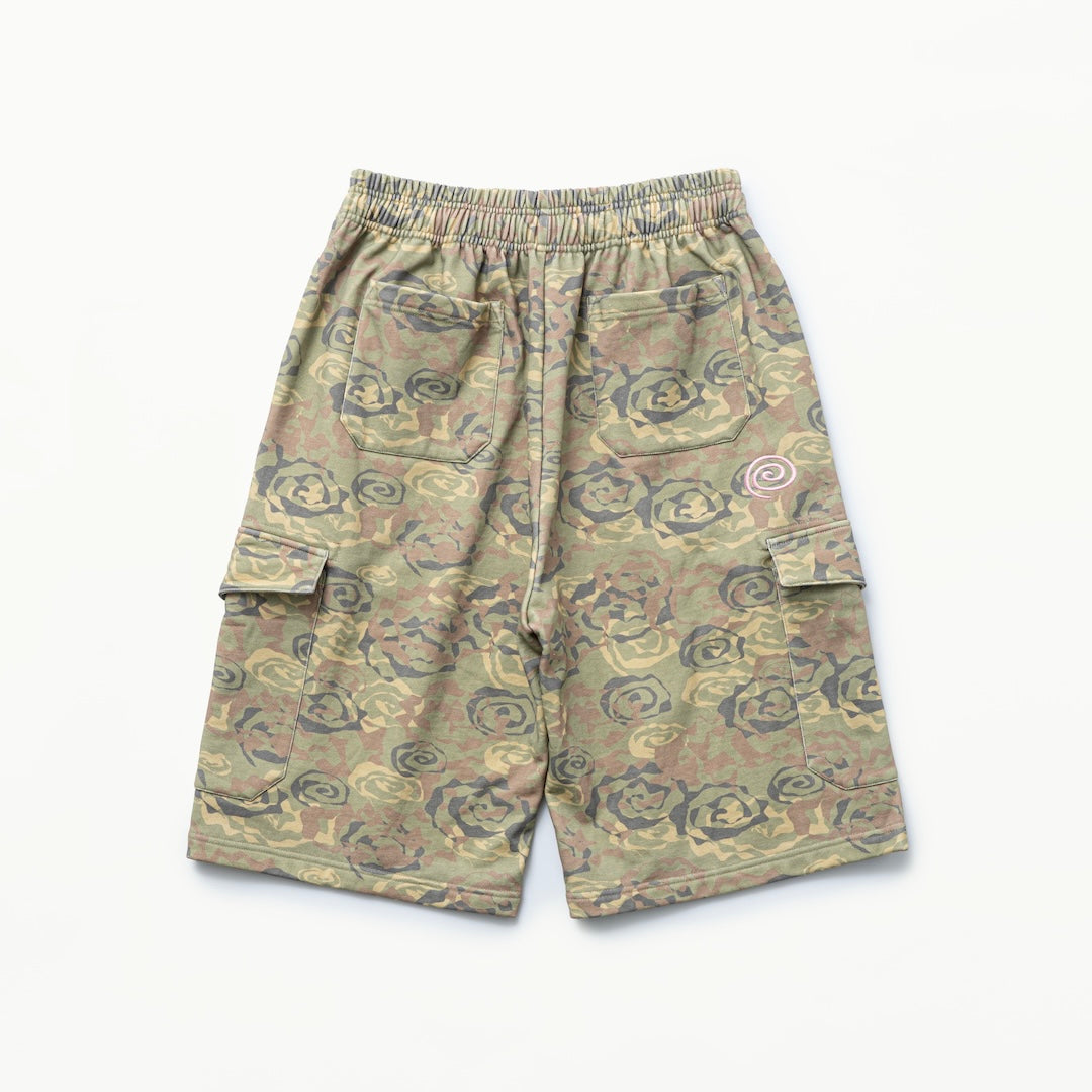 Camo Sweat Cargo Shorts