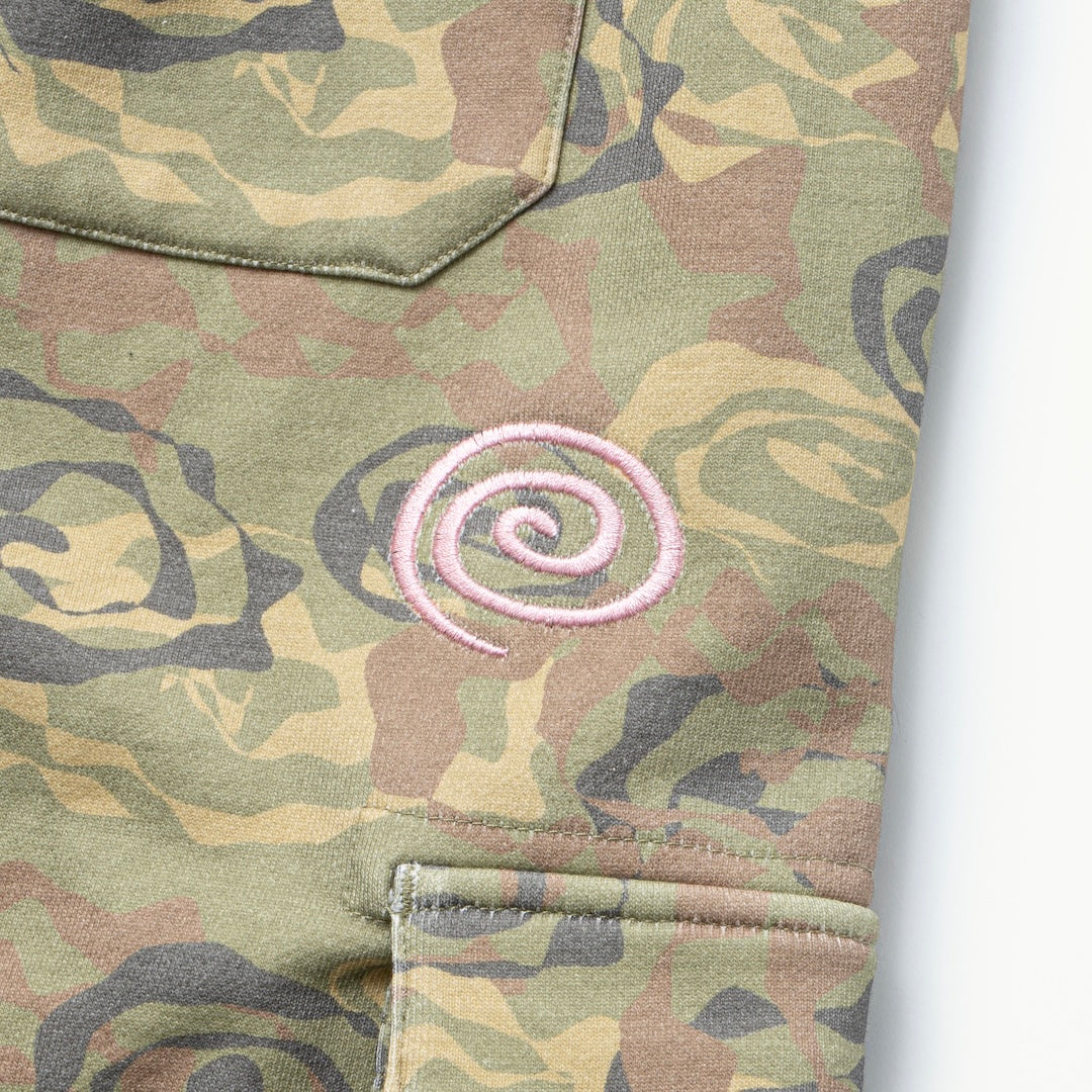 Camo Sweat Cargo Shorts