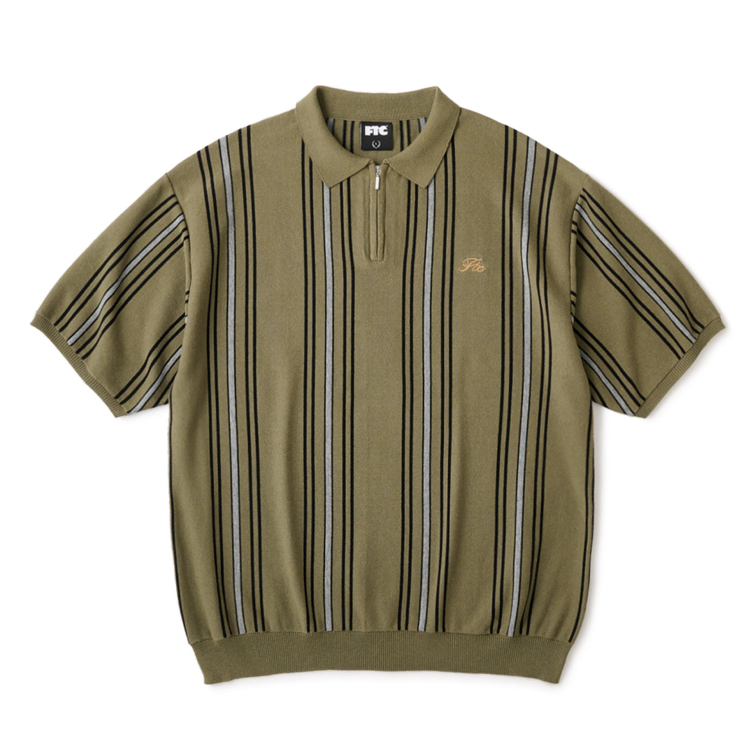 FTC エフティーシー STRIPE KNIT POLO (OLIVE) のオンライン通販