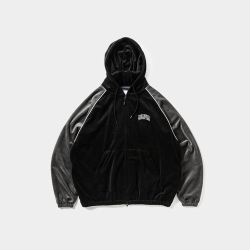 VELOUR PIPING HOODED JKT