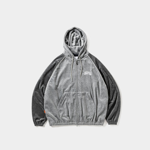 VELOUR PIPING HOODED JKT