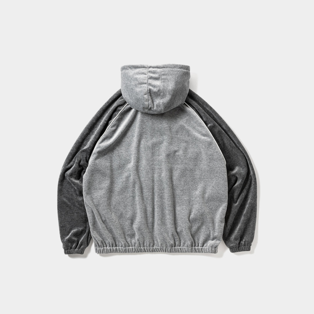 VELOUR PIPING HOODED JKT