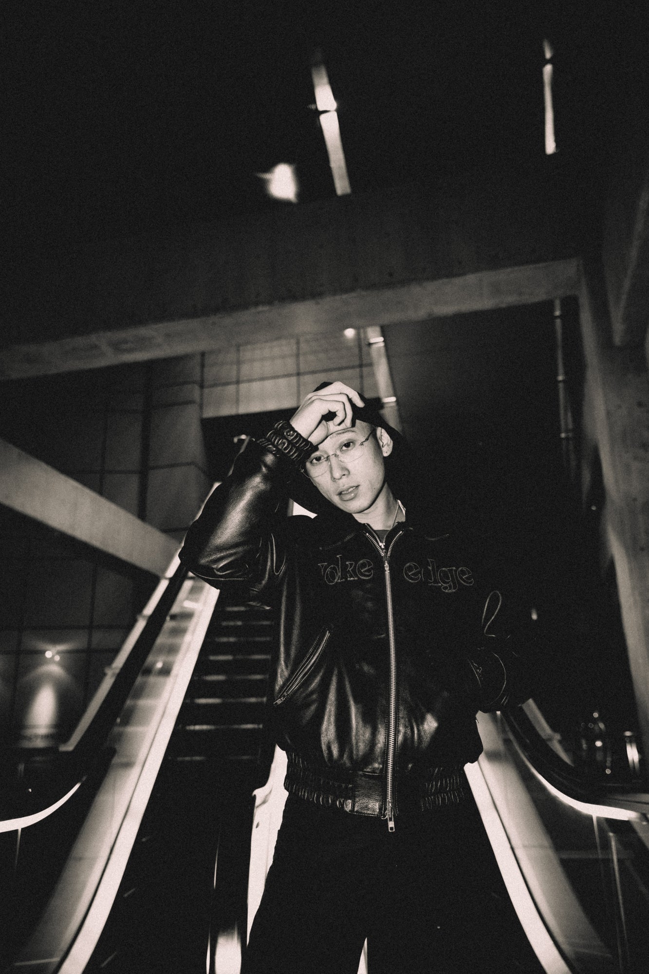 Leather Tech Bomber Jacket