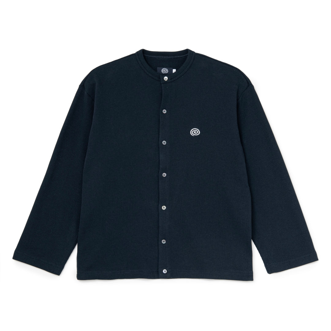SOL / soonerorlater Waffle Crewneck Cardigan (NAVY)ソル/スーナー