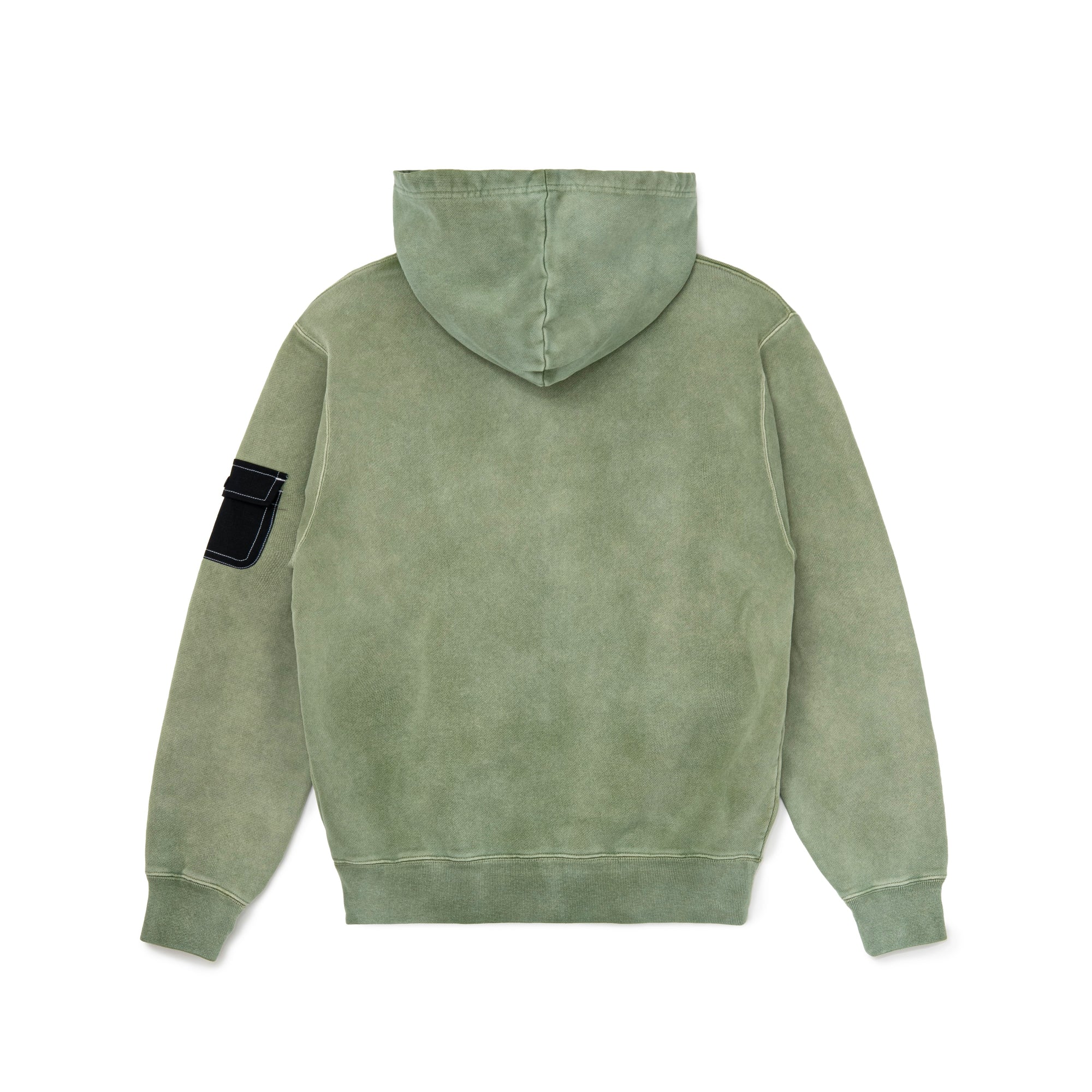 Washed Cargo Pocket Zip Hoodie