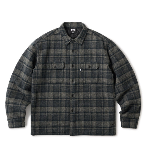 QUILTED LINED PLAID NEL SHIRT