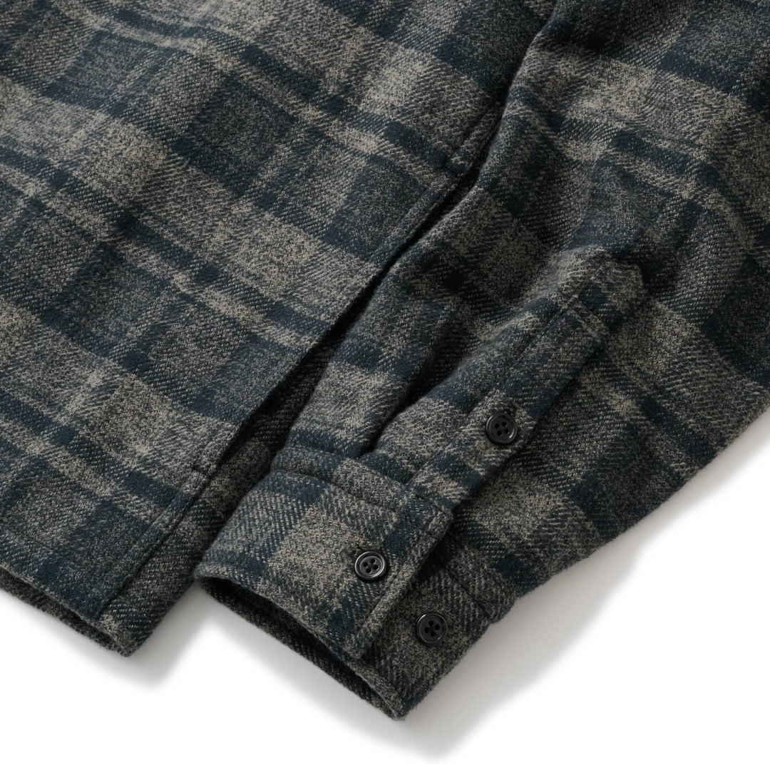 QUILTED LINED PLAID NEL SHIRT