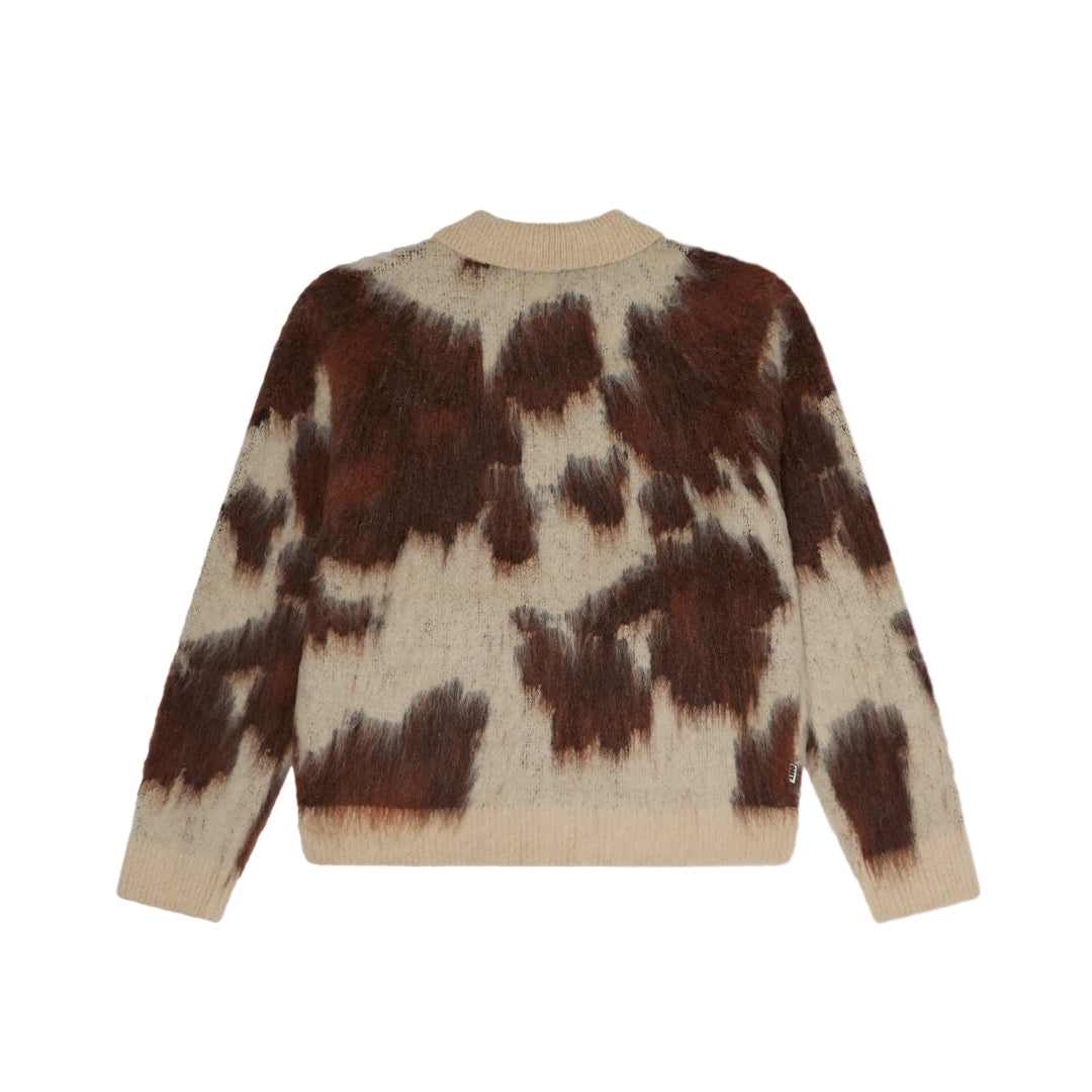 OBEY COW PATTERN ZIP SWEATER