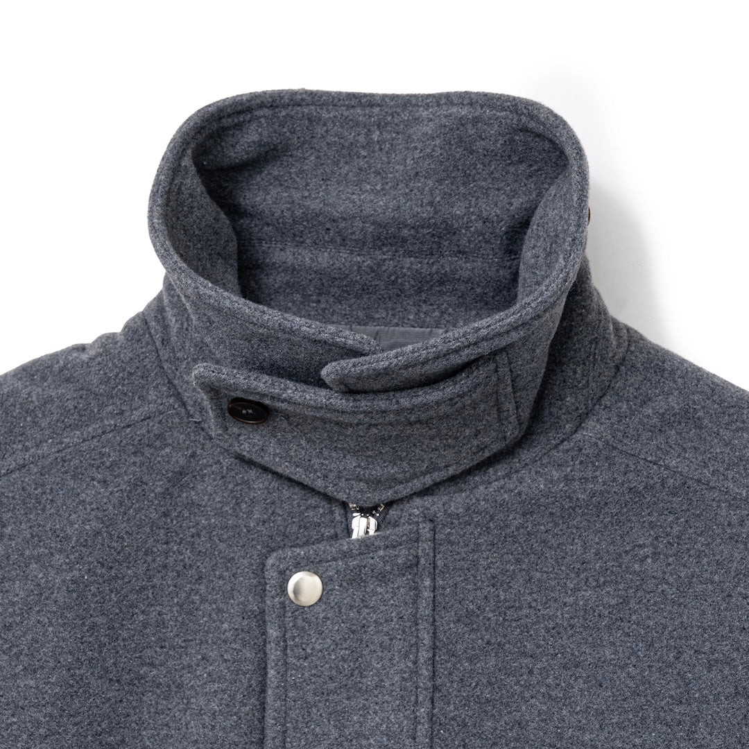 Wool-Blend Stand-Collar Jacket