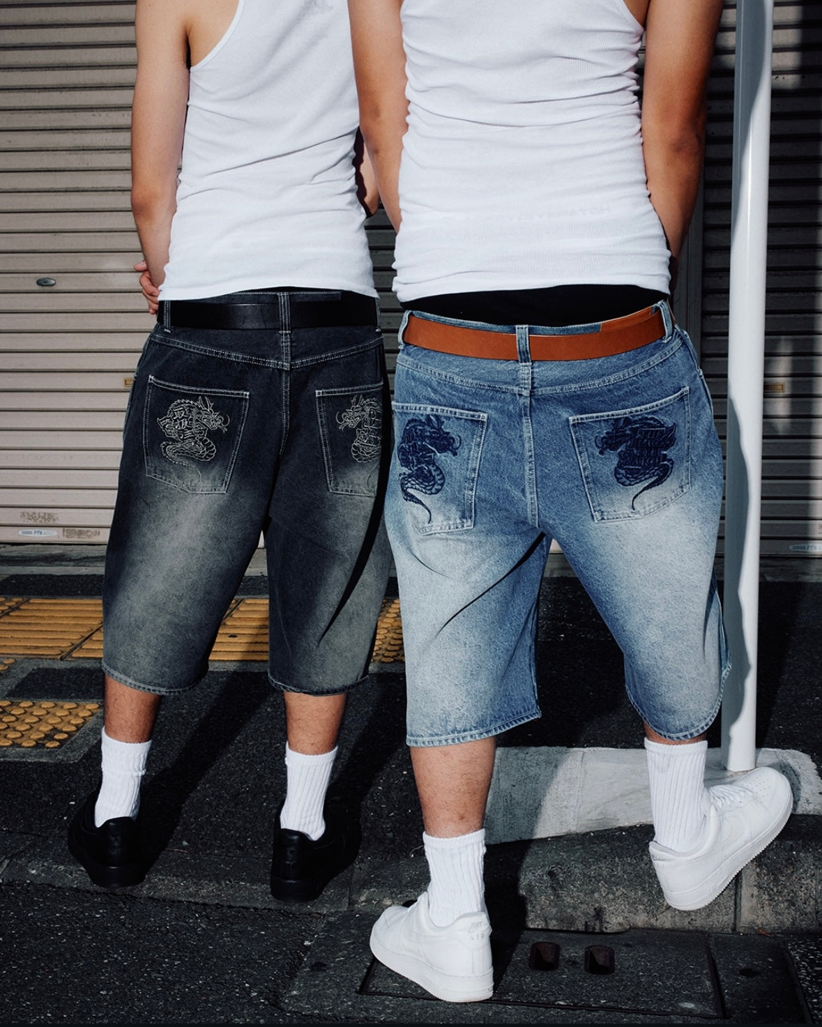 OG DRAGON BAGGY DENIM SHORTS